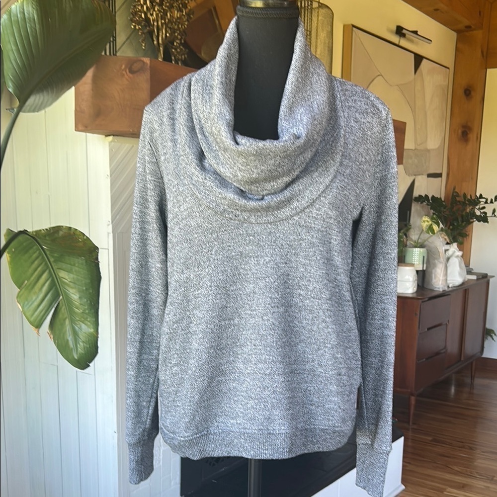 ROOTS Gray Cowl Neck Salt & Pepper Sweater